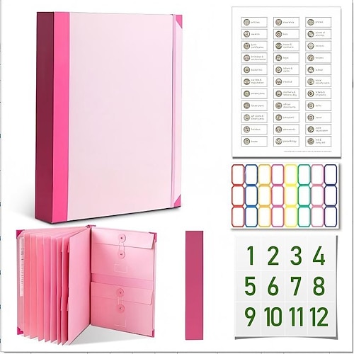 Akkordeon-Dokumentenmappe, Manila-Taschenmappe für Pässe, Geburtsurkunden wichtige Dokumente – Büro Aufbewahrungslösung für Zuhause Image