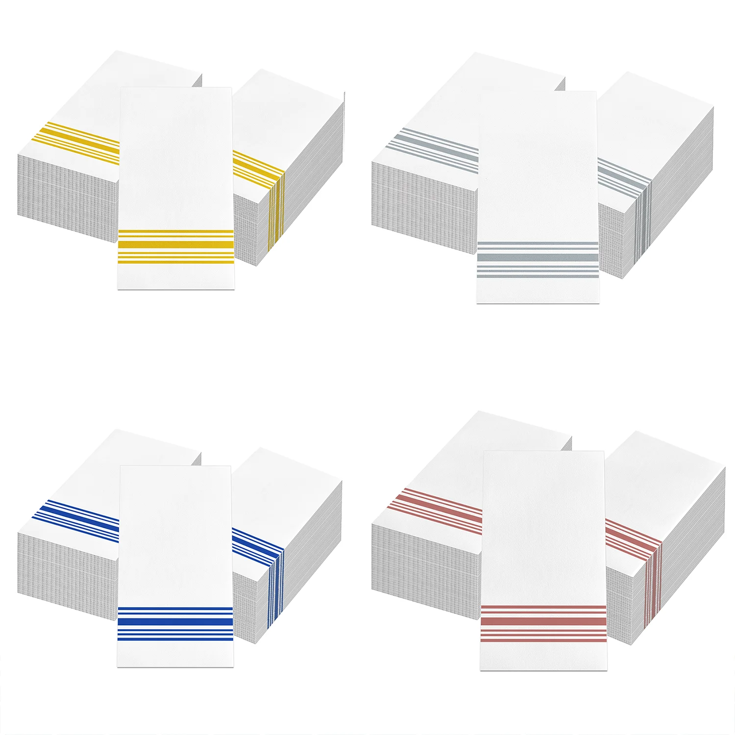 20/40/60 Stück einfache Streifenmuster lange Servietten, Abendessenpapier für Geburtstagsfeier, Hochzeitsservietten, Taschentücher, Badezimmer-Handtuch Image