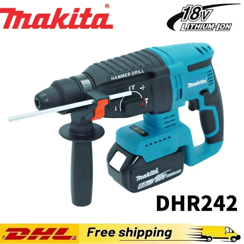  Original Makita DHR242 18V Bürstenloser Akku-Bohrhammer 24mm Beton 4700 IPM 3-Modus Hochleistungs-Profi-Werkzeug ️ Image