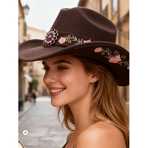 Damen Hut Partyhut Sonnenschutz Party Besonderer Anlass Blumen Blumen Image