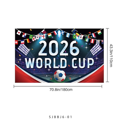 WM 2026, Global Cup, großes Stadion-Hintergrundbanner, Event-Kulisse, Fußballparty-Dekoration, individuell bedrucktes Display Image