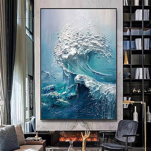 Handgefertigt Ölgemälde Handgemalte Vertikal Abstrakt Landschaft Modern Ohne Innenrahmen (ohne Rahmen) Image