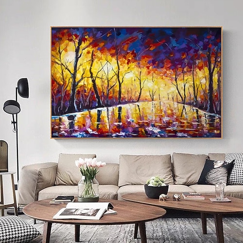 Handgefertigt Ölgemälde Handgemalte Horizontal Abstrakt Landschaft Street Art Modern Ohne Innenrahmen (ohne Rahmen) Image