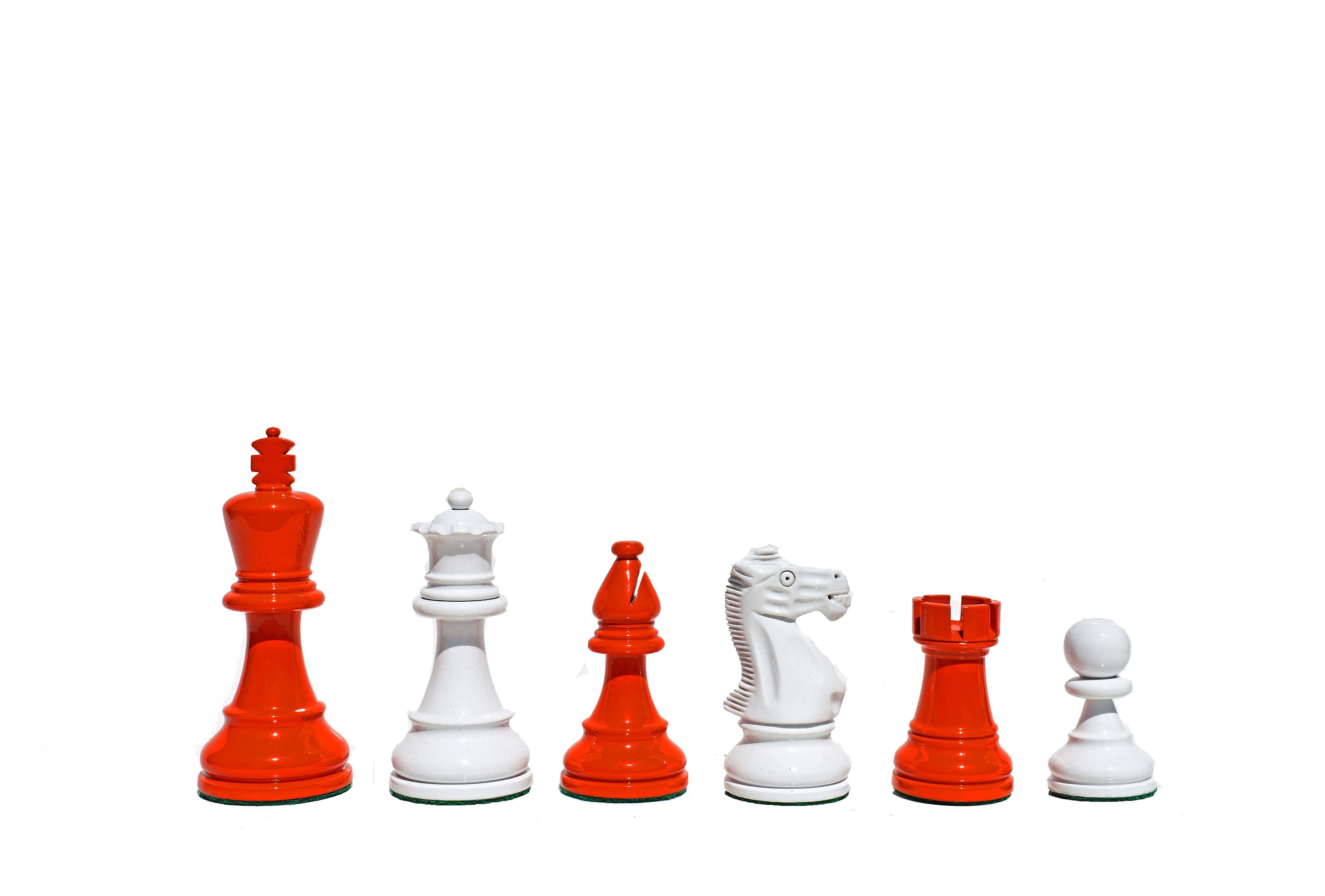 "AIW-350 Series pezzi di scacchi di lusso Bianco e arancione Laccato 3,75 \"King staunton legno di lusso scacchi set di scacchi pezzi di scacchi - The C"