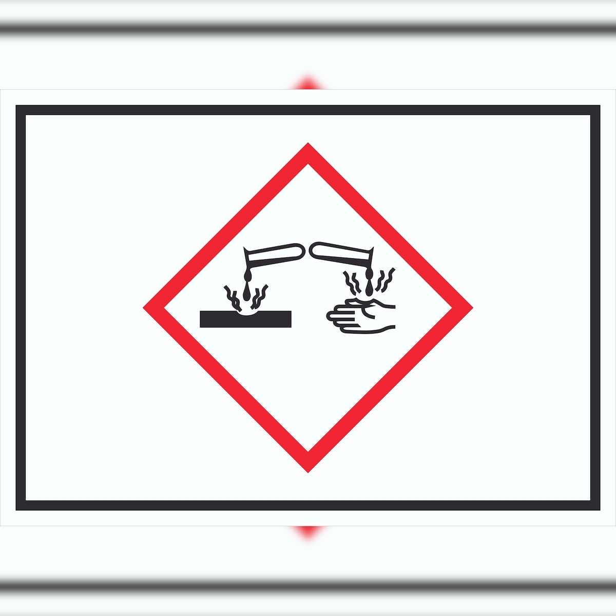 HB-Druck Schild Ätzende Wirkung Symbol Ätzwirkung A2 Rückseite selbstklebend Image