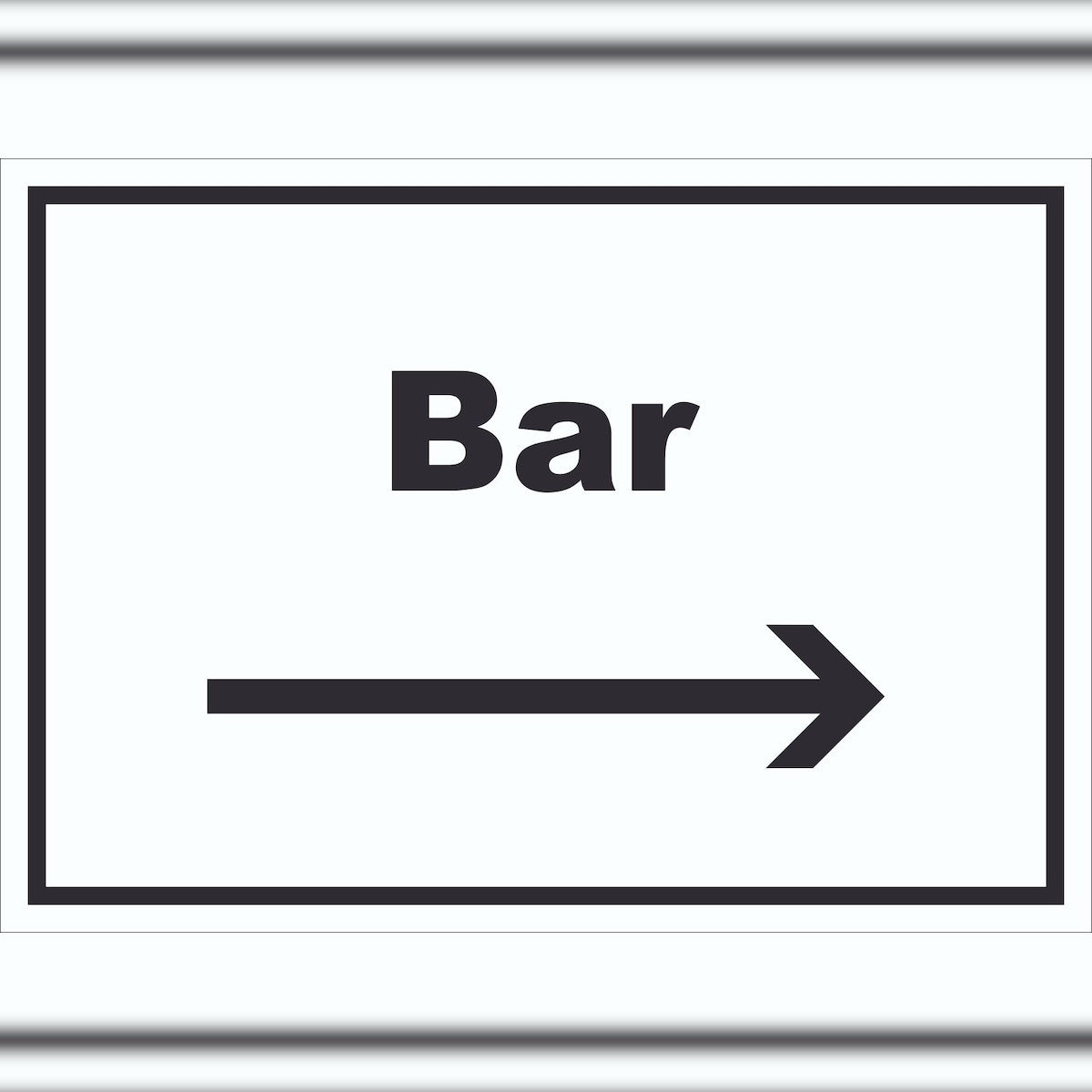HB-Druck Bar Schild mit Text und Richtungspfeil rechts Pub Kneipe waagerecht A0 (841x1189mm) Image
