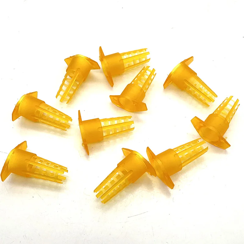 300 pezzi di strumenti per l'apicoltura gabbie protettive per celle gialle in plastica gialla per api regina gabbia copertura protettiva attrezzature per l'apicoltura