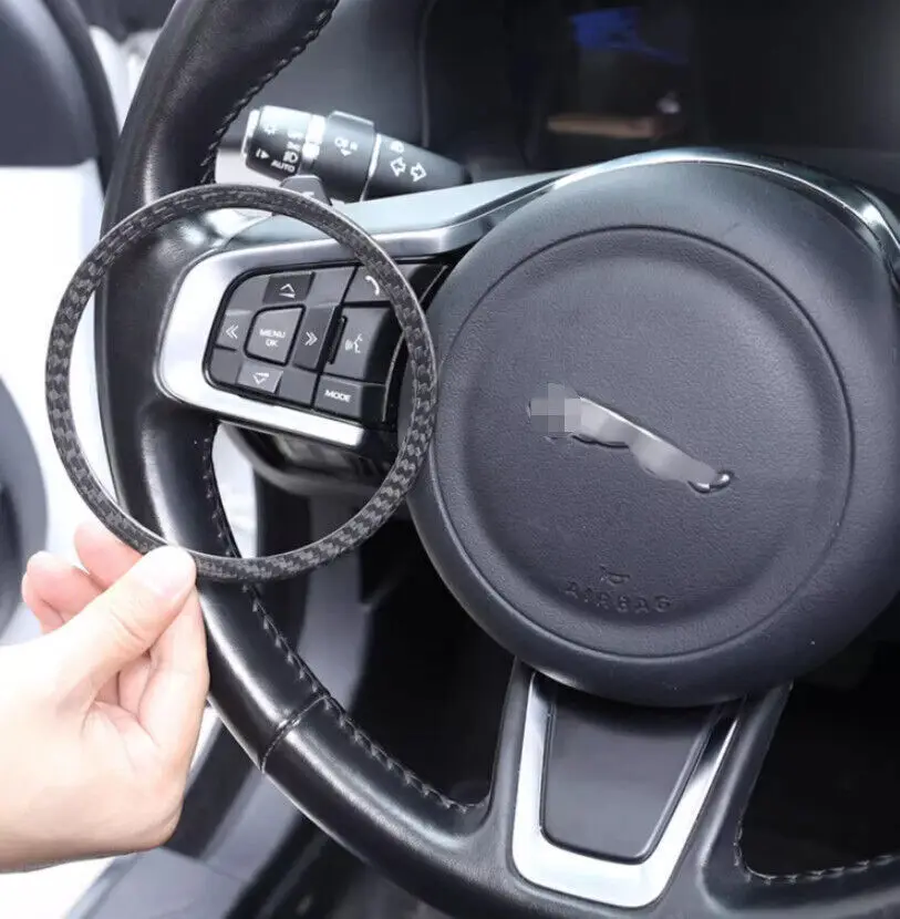ABS In Fibra di Carbonio Volante Dell'automobile Anello Centrale Trim Per Jaguar F-TYPE X152 2013-2024 Volante Centrale Copertura Accessori