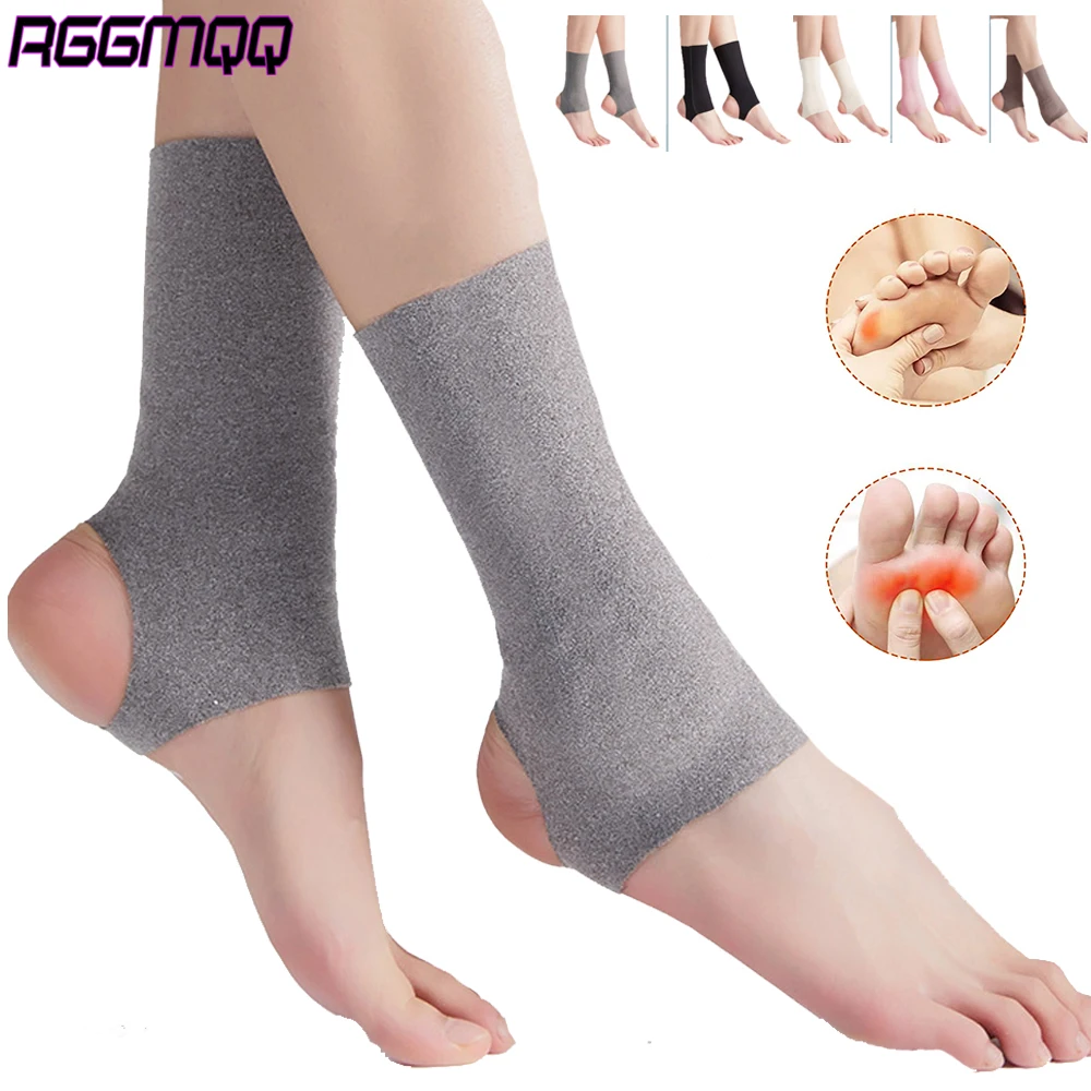 1 Paar Knöchel-Kompressionsmanschette für Männer und Frauen – leichte, atmungsaktive Knöchelbandage für Plantarfasziitis, Unterstützung für Laufen Image