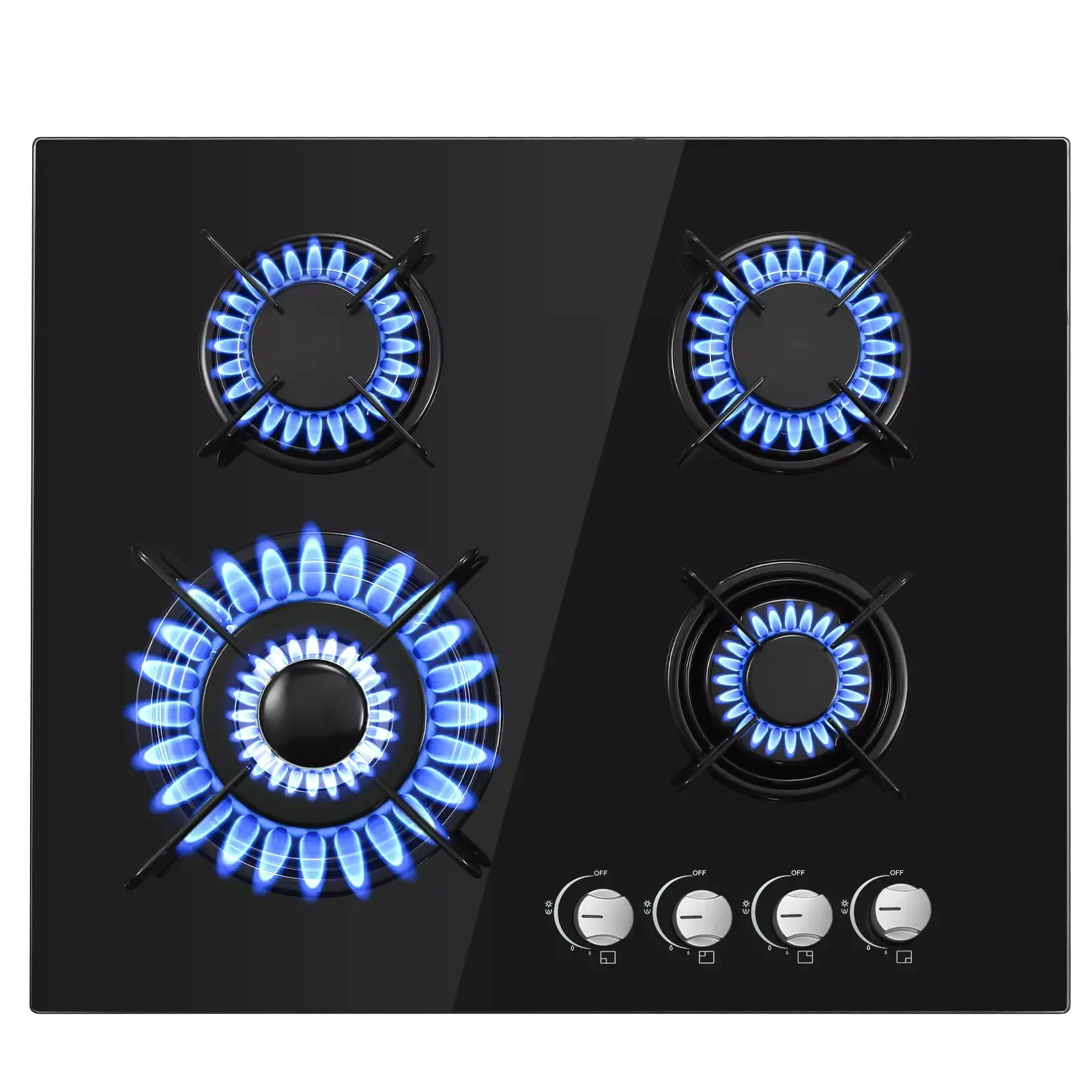 Top strong 4-Flammen-Glaskeramik eingebautes Kochfeld Erdgas Propangas Kochfeld Image