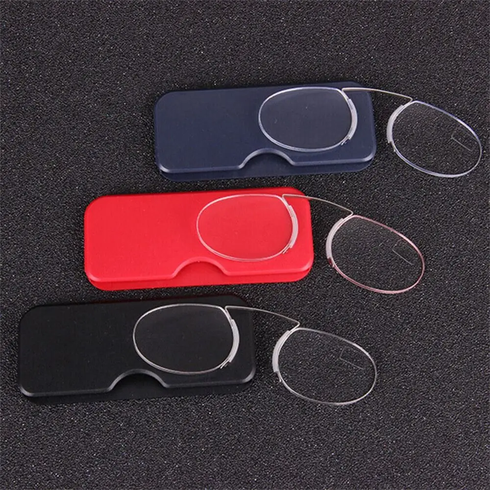 Mini Faule Brille Lesebrille Nase Clip Beinlose Nase Rack Vergrößerungs Randlose Presbyopie Brille Männer Frauen Image