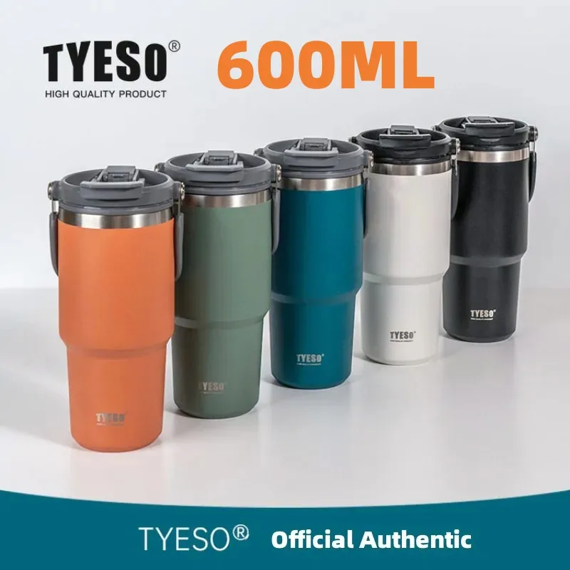 600 ml Tyeso Kaffeetasse Edelstahl Thermosflasche Tragbare Vakuumbecher Thermoskanne Isolierte Autotasse Milch Tee Wasserflasche Image