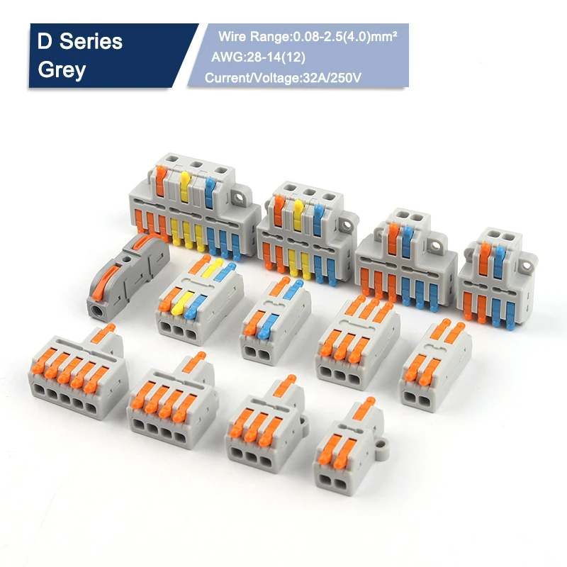10PCS Universal Compact Draht Stecker Splitter Schnelle Elektrische Kabel Splice Terminal Block Für 28-12AWG Kleine Verdrahtung Stecker Image
