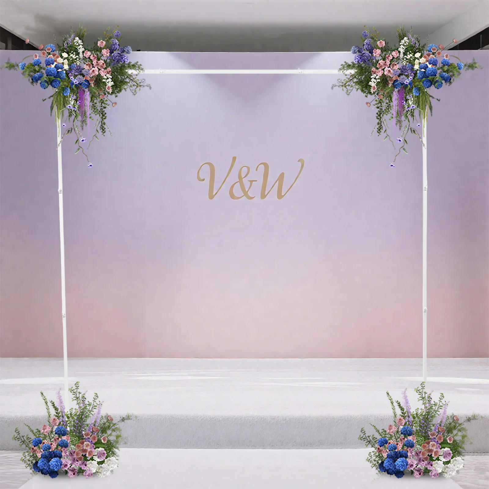 Hochzeit Ständer Blumenregal Eisen 2,4 * 2,4 m Party Tür Metall Bogen Ständer Prop Dekor Image