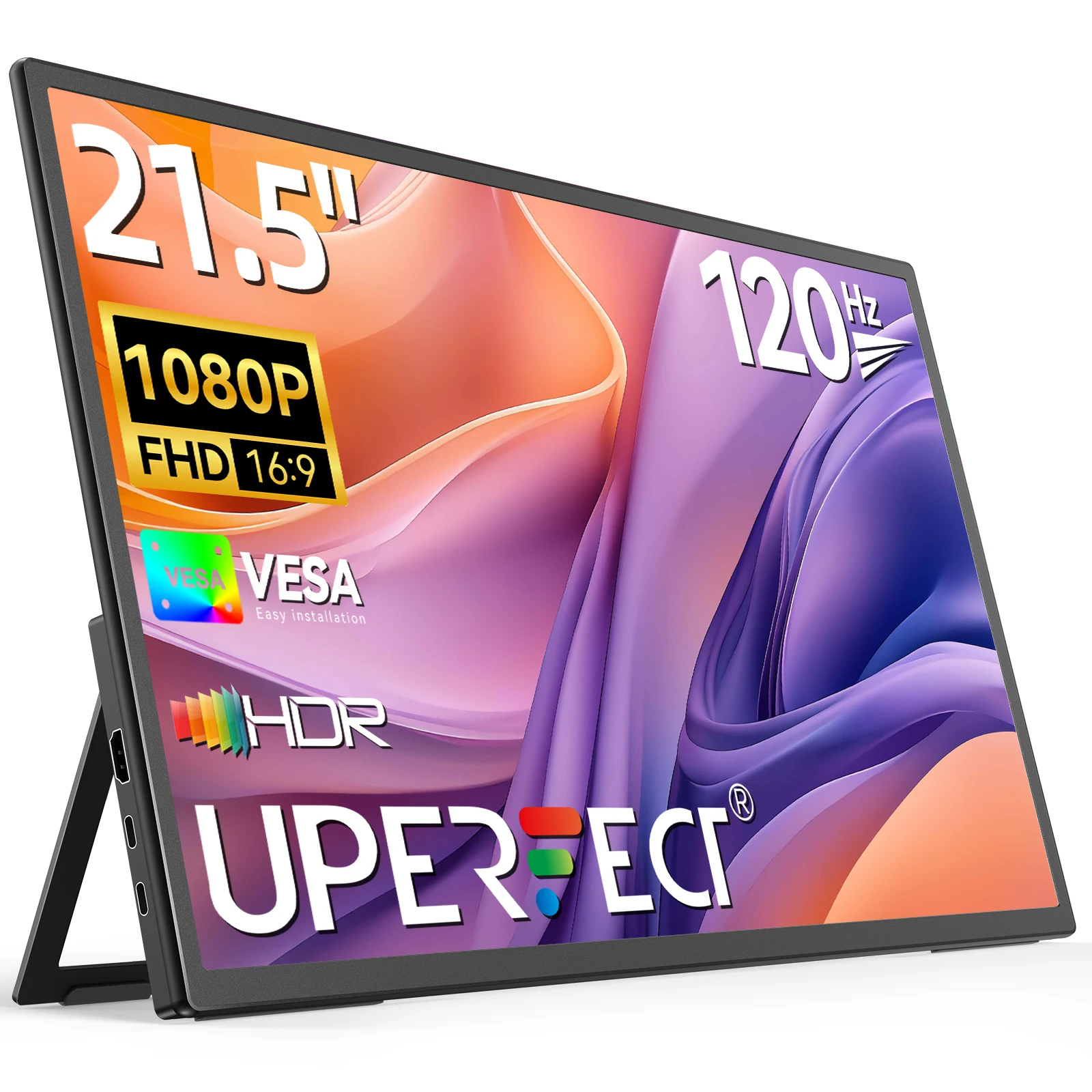 UPERFECT 21,5 Zoll 120 Hz tragbarer Monitor, großes Gaming-Display mit HDMI Typ C externer Bildschirm für Laptop, Steamdeck MacBook-Telefon Image