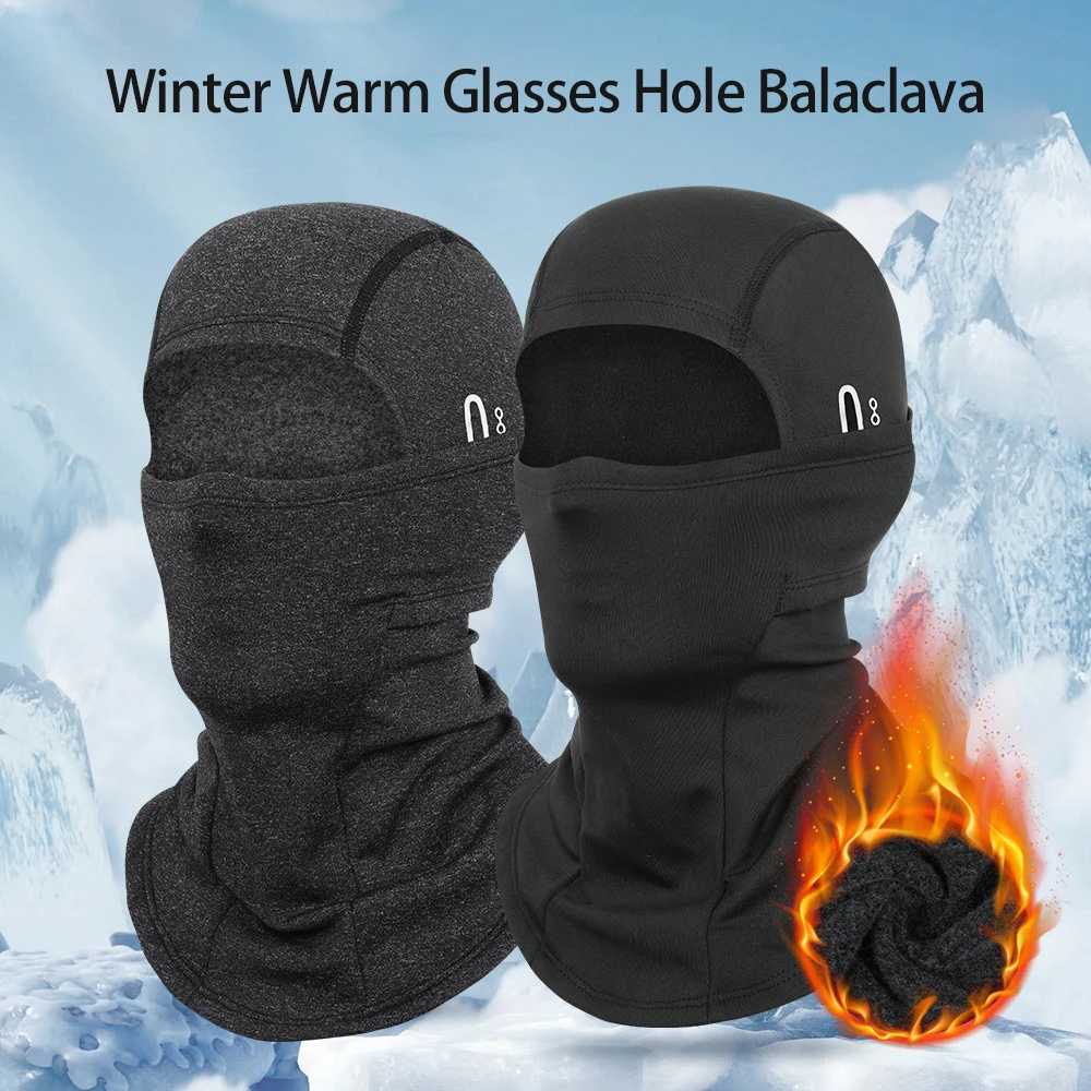 Winter Radfahren Sturmhaube Männer Winddicht Warme Vollgesichtsmaske Brille Loch Outdoor Motorrad Hut Elastische Skifahren Wandern Pendeln Image