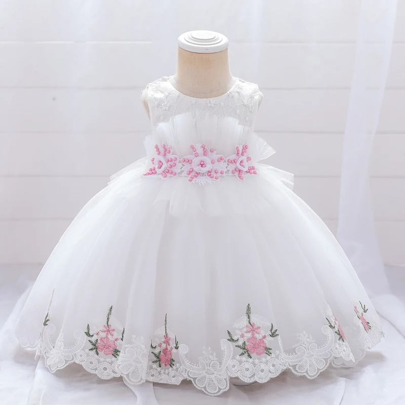 Baby Mädchen Hochzeits feier Tutu flauschiges Kleid für Mädchen Säugling Geburtstag Prinzessin Kleider Perle Spitze Blumen mädchen Sommerkleid Kleidung Image
