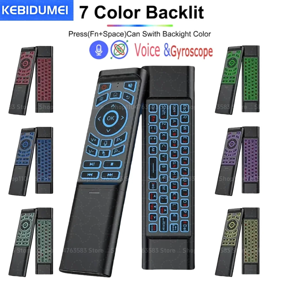 Kabellose Air Voice Mouse 2-in-1 2,4 G Bluetooth Mini-Tastatur, wiederaufladbare Fernbedienung, IR-Lernen für Smart TV, Android TV Box Image