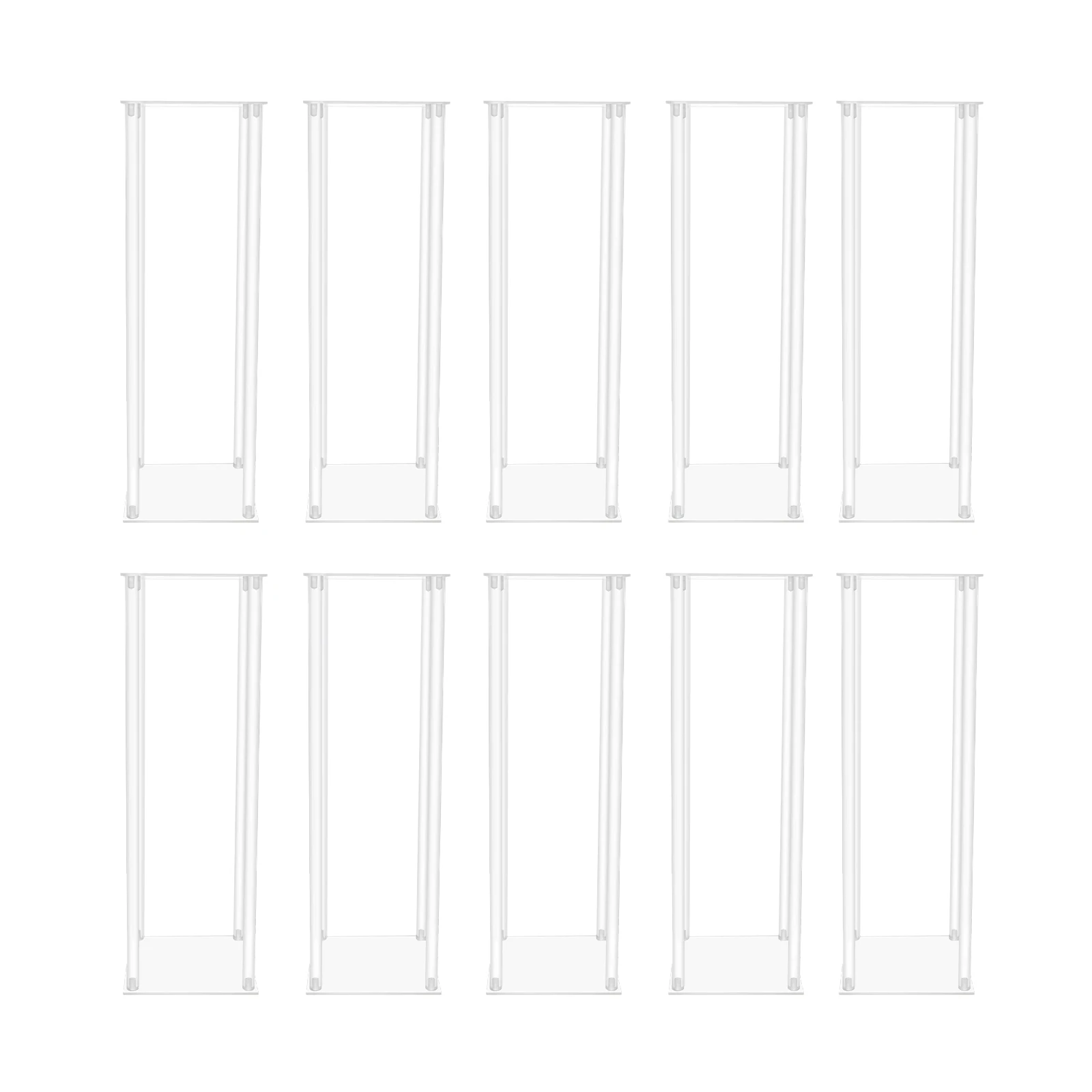 10 Stück transparente Acryl-Blumenständer, rechteckiger Blumenständer, Hochzeitsblumenständer, 20 x 20 x 60 cm Image