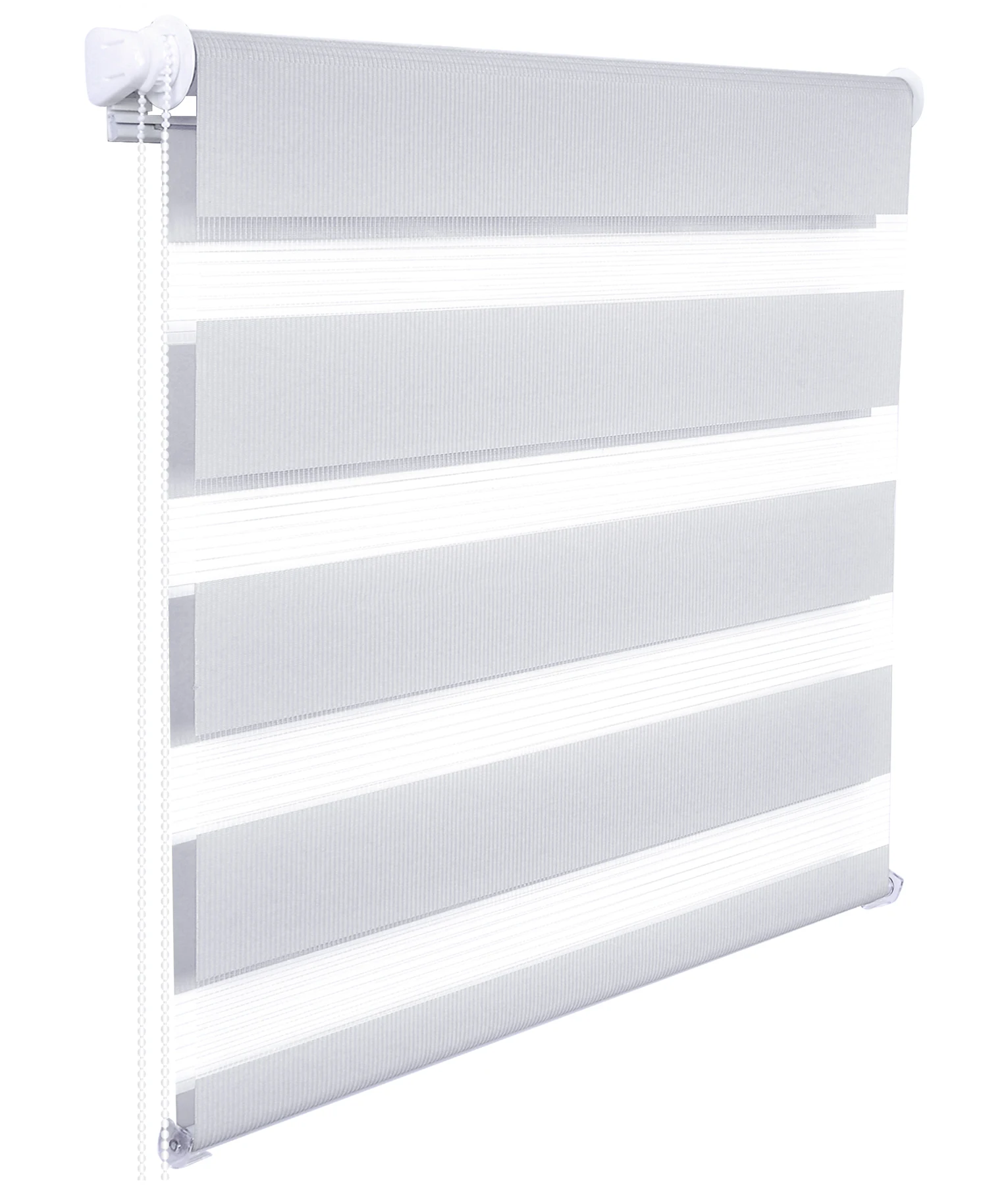 Graue Zebra-Doppel-Rollo-Verdunkelungsvorhänge ohne Bohren, durchscheinende Schattierung für Tür, Fenster, Schlafzimmer, Wohnzimmer, Heimaufkleber