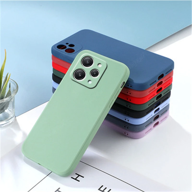 Für xiaomi redmi 12 fall abdeckung redmi 12 capas flüssiges silikon stoßfest hinten stoßstange tpu soft case redmi 9t 10 10c 12c 12 fundas Image