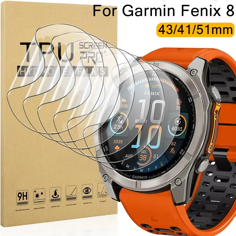 Displayschutzfolie für Garmin Fenix 8 51/47/43 mm HD Hydrogel Film Full Cover Anti-Scratch Displayschutzfolie für Fenix 8 47 mm 51 mm Image