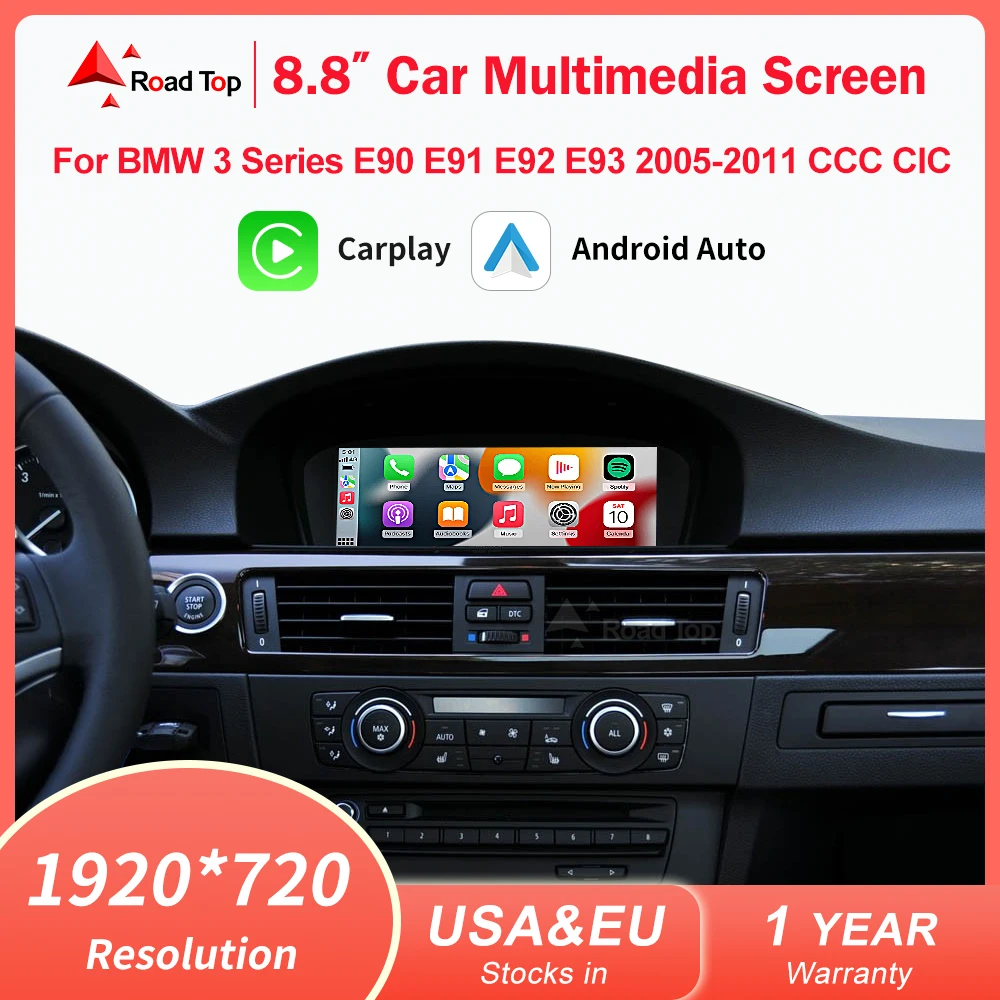 8,8 "1920*720 Drahtlose CarPlay Android Auto Auto Multimedia Display für BMW 3er E90 E91 E92 E93 5 serie E60 E61 Touchscreen Image