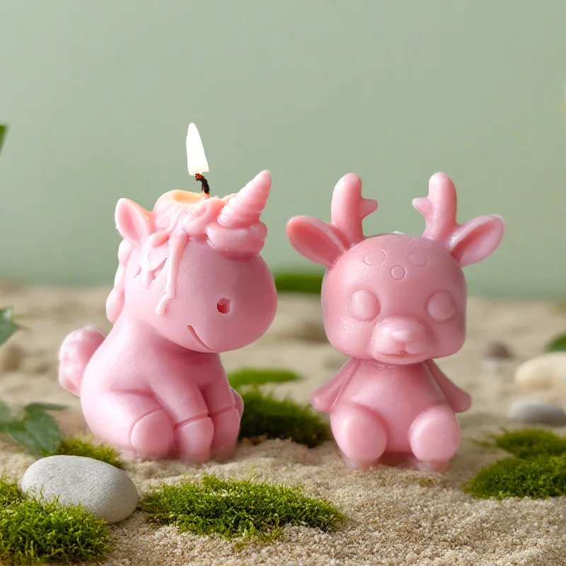 DIY Tier Serie Yak Drache Schildkröte Silikon Kerze Form Cartoon Einhorn Welpen Gips Dekoration Formen Wohnkultur Handwerk Machen Image