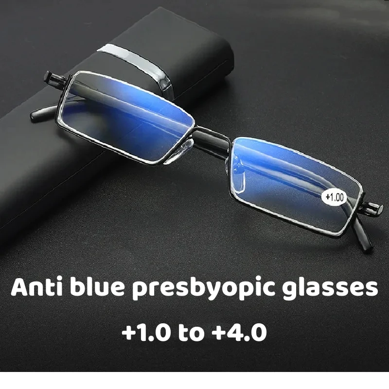 2023 neue Mode Halbrahmen Presbyopie Glasse Blau Licht Presbyopie Brille für Männer und Frauen Tragbare Mode mit Box Image