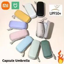Xiaomi Ultra Compact Mini-Regenschirm, Paraguas, tragbare Tasche, Sonne, Regen, doppelter Verwendungszweck, leichter Reiseschirm für Damen und Herren Image