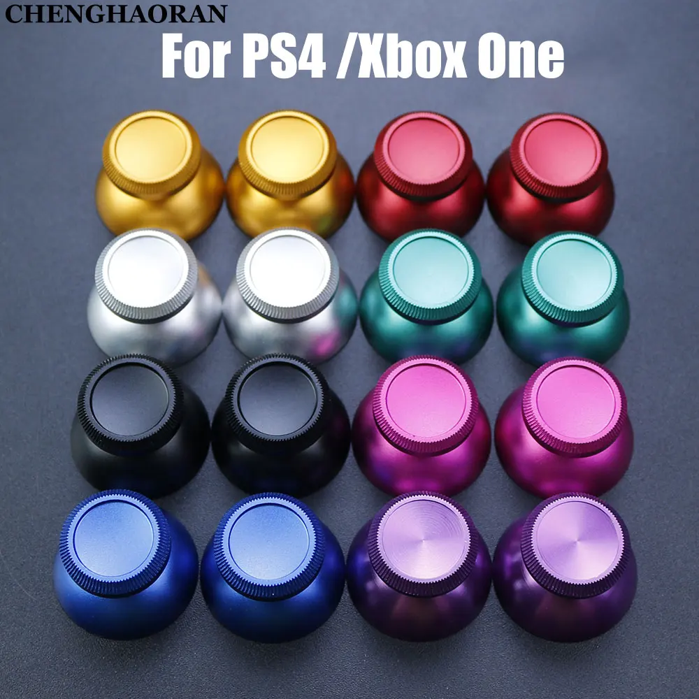 1 paar Aluminium Metall 3D Analog Joystick Thumb-Stick Grip Cap Rocker Taste Für PS4 Pro Slim Xbox One Slim serie X S Controller Image