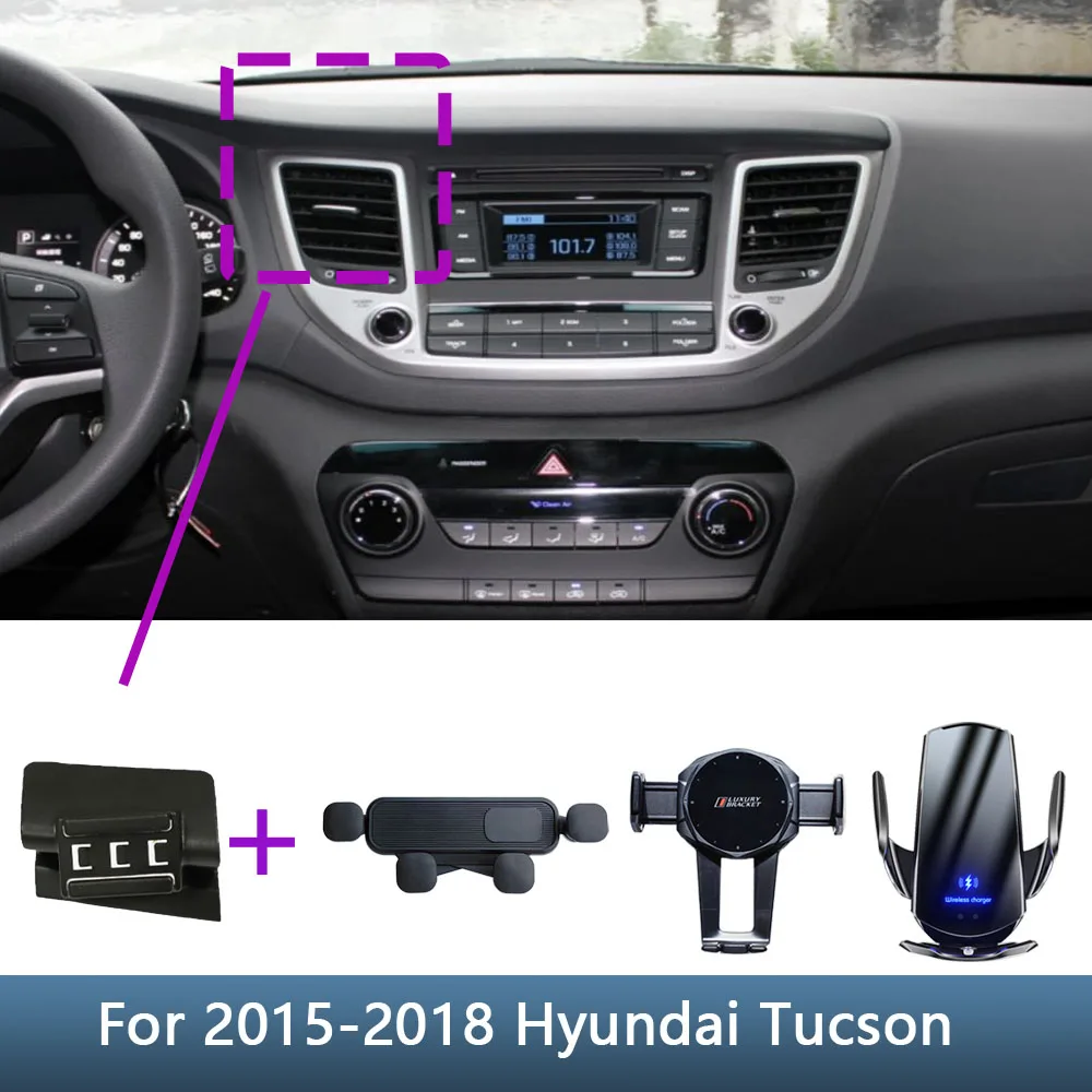 Für Hyundai Tucson 2015 2016 2017 2018 Autotelefon halter spezielle feste Halterung Basis kabellose Ladest änder Innen zubehör Image