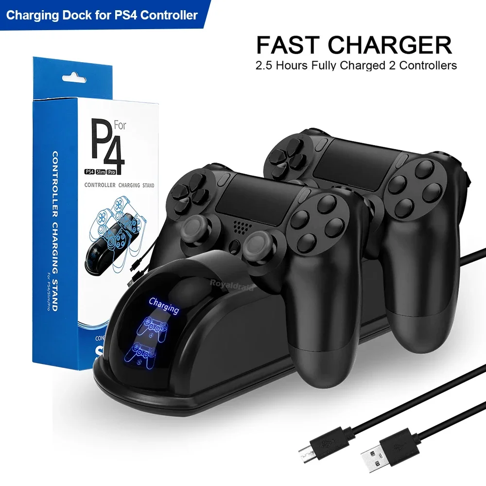 NEU für PS4 Controller Ladegerät Dock Station Schnellladestation mit LED-Anzeige für PS4/PS4 Slim/PS4 Pro Controller Image