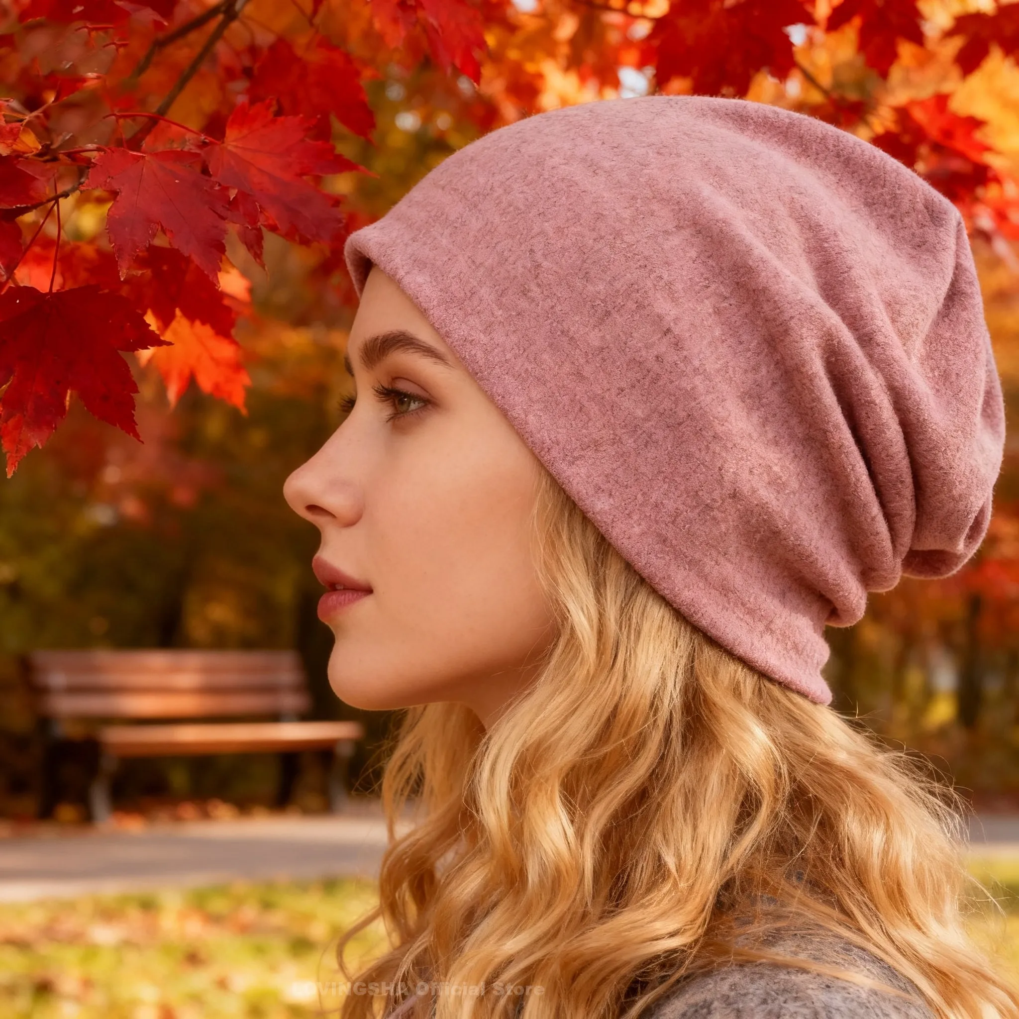 LOVINGSHA Autumn Winter Dual-use Hats For Women Girl Scarf Solid Design Thin Ladies Fashion Feminino Skullies Beanies HT078 Image