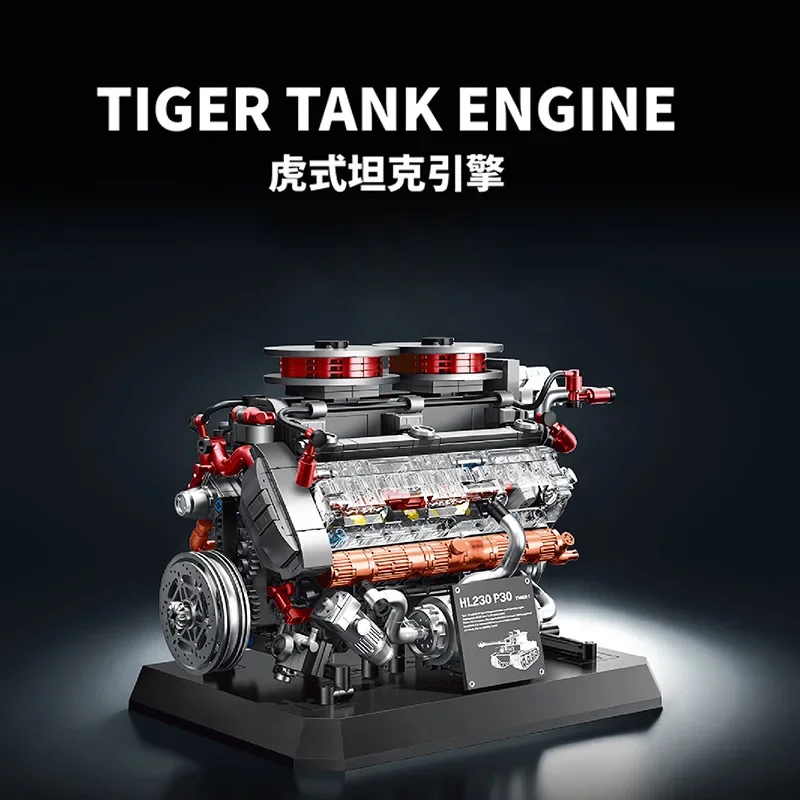 12GO MOC Militär Weltkrieg Tanks Baustein Set KF-41 Tiger Tank Motor Modell Ziegel Modell Junge Spielzeug für Kinder Erwachsene Geschenke Image