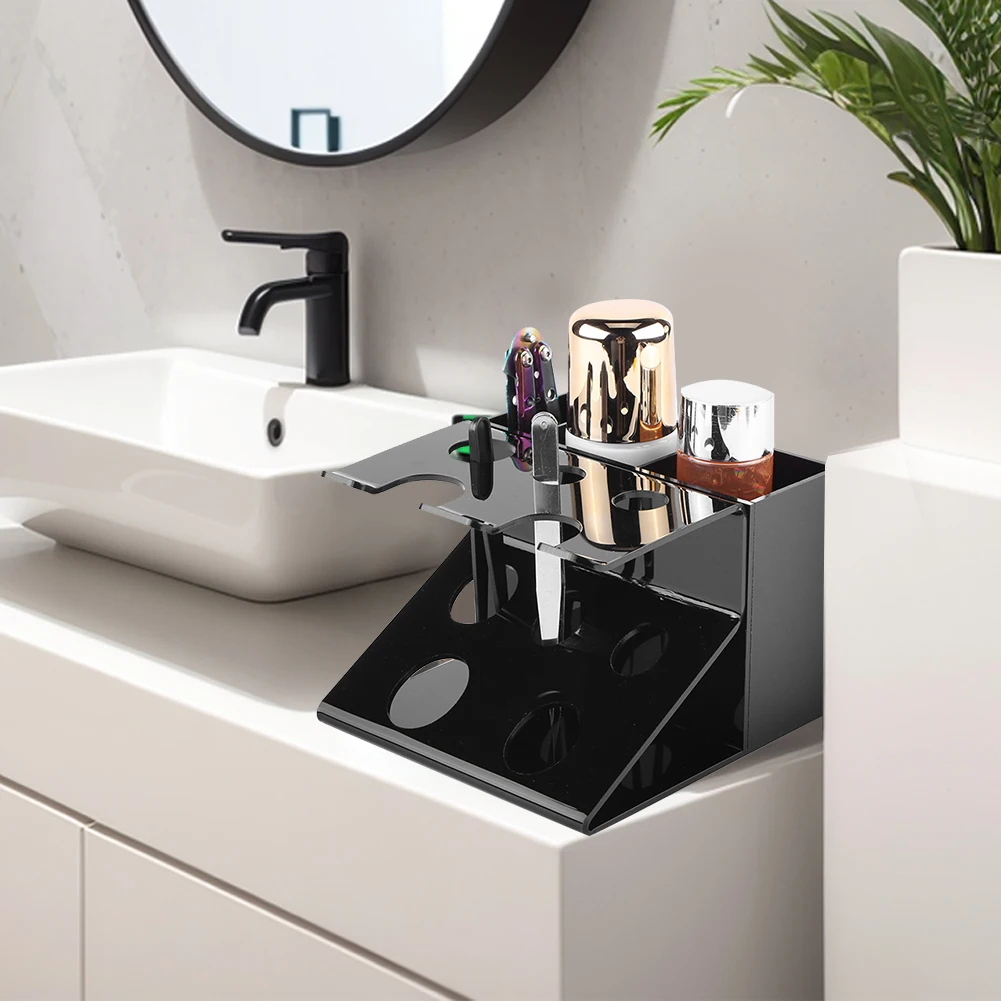 Eitelkeit Lagerung Organizer Multifunktions Arbeitsplatte Bart Haarpflege Rack Rasiercreme Rasierer Trimmer Rack für Parfüm Hautpflege Image