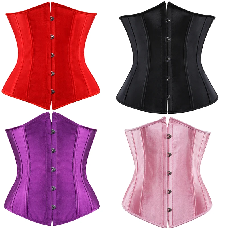 Caudatus Unterbrustkorsett Top Sexy Gothic Dessous Unterbrust Bustiers Schwarz Satin Plus Size Günstig Corpete Espartilho Rot Blau