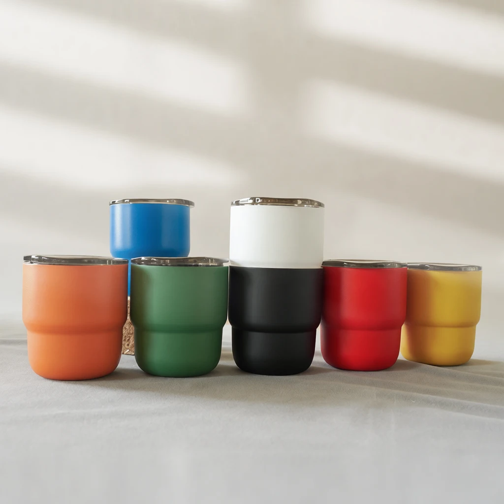 Vakuumbecher aus Edelstahl 304, tragbarer Reisebecher für heiße und kalte Getränke – 255 ml Reise-, Kaffee- und Partytasse in 16 Farben Image