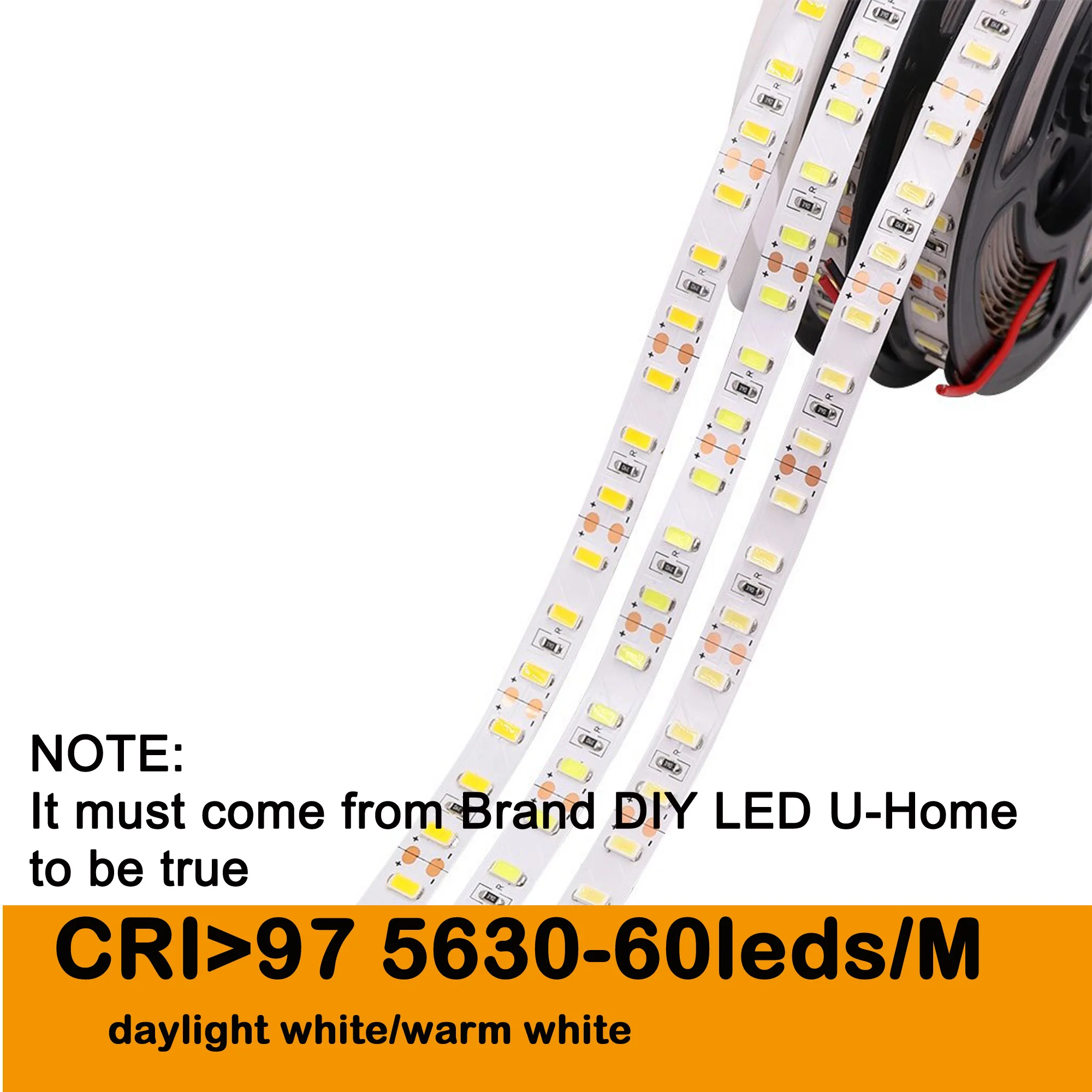 DIY LED U-HOME Hoher CRI Ra 90+/95+/97+ LED-Streifen SMD5630 Tageslichtweiß für Kamera-Fotografie Flexibles LED-Lichtpanel Image