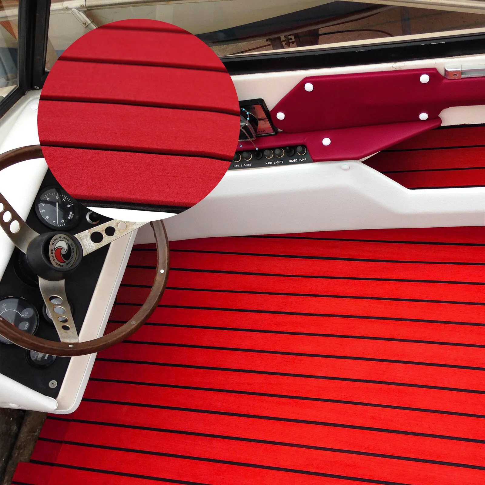 EVA Foam Boat Flooring Mat Yacht Teak Decking Sheet Marine Carpet Flooring Pad Image