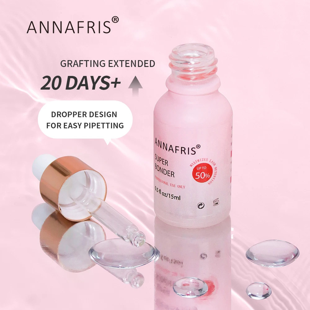 ANNAFRIS 10 ml/15 ml Super Bonder Für Wimpernverlängerung Schnell Trocknend Langlebige Pfropfen Wimpern Kleber Primer kleber Für Wimpern Image