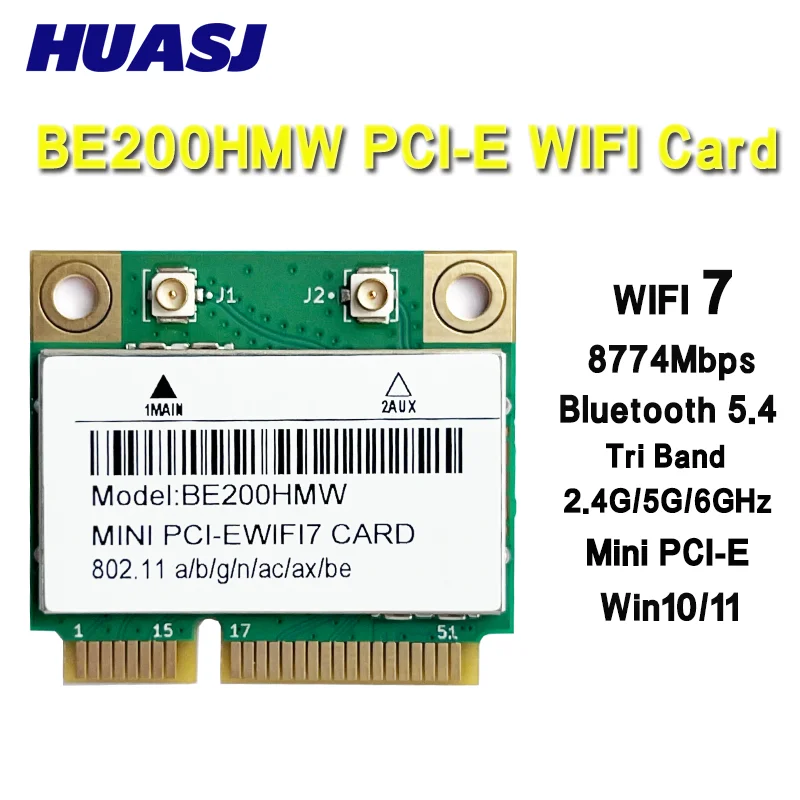 WiFi 7 Mini PCI-E WiFi Karte BE200 BE200HMW 8774 Mbit/s 2,4G/5G/6Ghz für Bluetooth 5,4 802,11BE Drahtlose Netzwerk Adapter Für Laptop Image