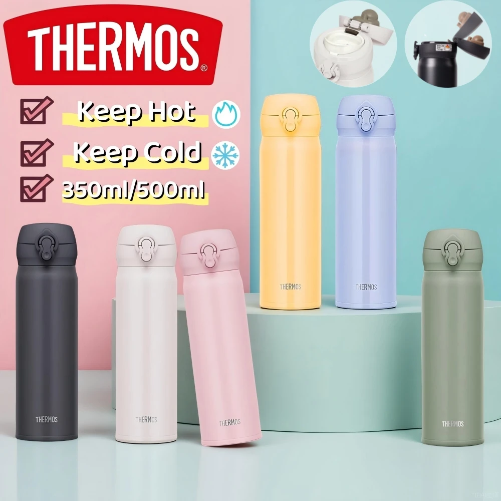 THERMOS-Flasche, 350/500 ml, Thermobecher, Edelstahl-Vakuumflaschen, 6 Stunden warm und kalt halten, auslaufsicherer Kaffee für Büro, Outdoor, Reisen Image