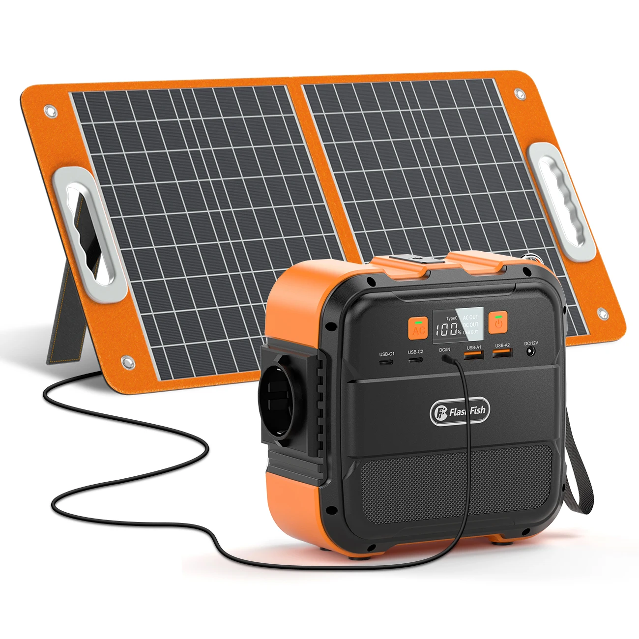 FF Flashfish A101 Mini Tragbare Powerstation 120W 97,68Wh mit Solarpanel 60W Batterie Solargenerator AC Powerbank für Flugreisen Image