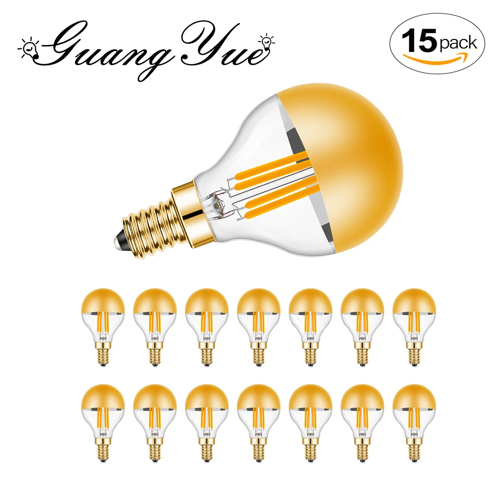 G45 Edison LED Glühlampe E12 E14 4W Dimmbar 110V 220V Globe Top Gold Warmweiß Spiegel Licht Pendelleuchte Home Decor Quelle