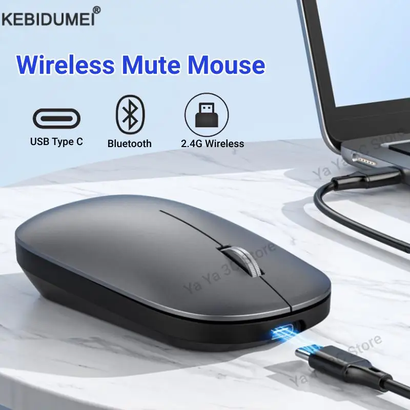 Drahtlose Maus Dual Modus 2,4 GHz Bluetooth-Kompatibel Gaming Maus Ergonomische Wiederaufladbare Mäuse für PC/Laptop/Macbook Image