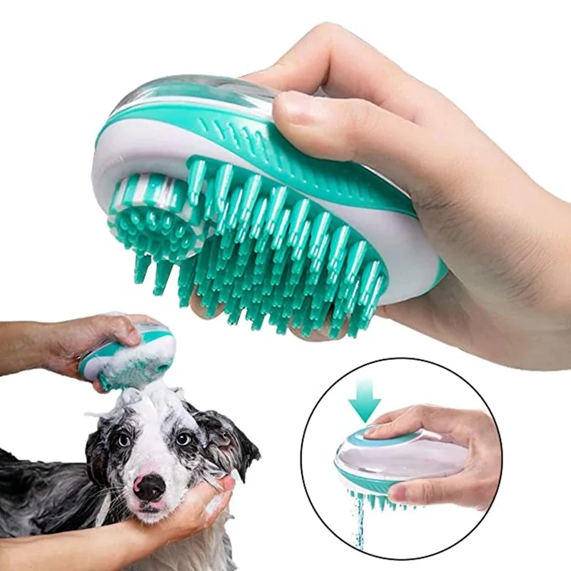 Haustier Hund Katze Bad Pinsel 2-in-1 Pet SPA Massage Kamm Weiche Silikon Haustier Dusche Haar Pflege zimmer Hund Reinigung Werkzeug Pet Liefert