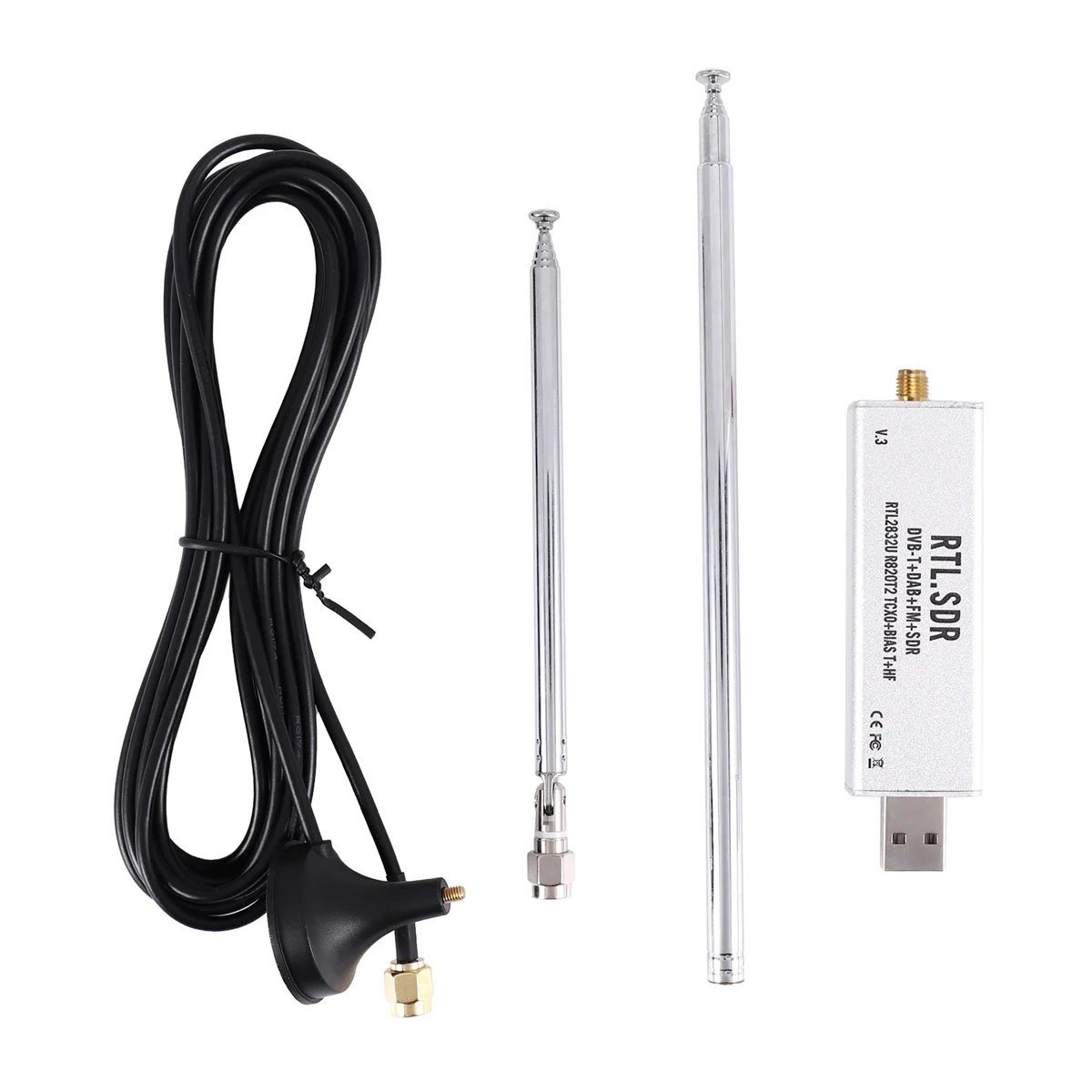 Bester RTL-SDR-Blog RTL SDR-Empfänger V3 RTL2832U 0,1 MHz-1,7 GHz TCXO SMA Software Defined Radio Receiver mit Antenne Image
