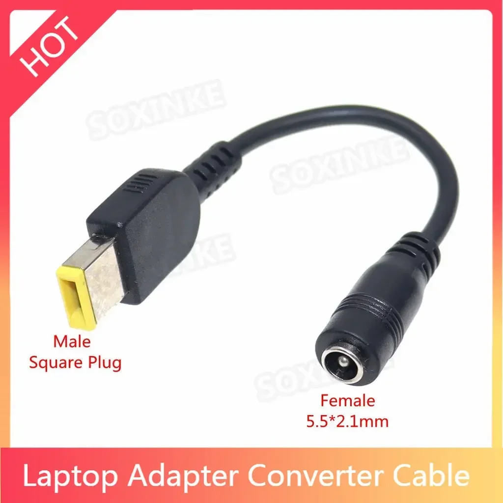 Laptop-Adapterkabel, quadratischer Stecker auf 4,5 x 3,0 mm, 5,5 x 2,1 mm, 7,4 x 5,0, 7,9 x 5,5 mm weiblich, DC-Ladegerät-Konverterkabel für Lenovo HP Image