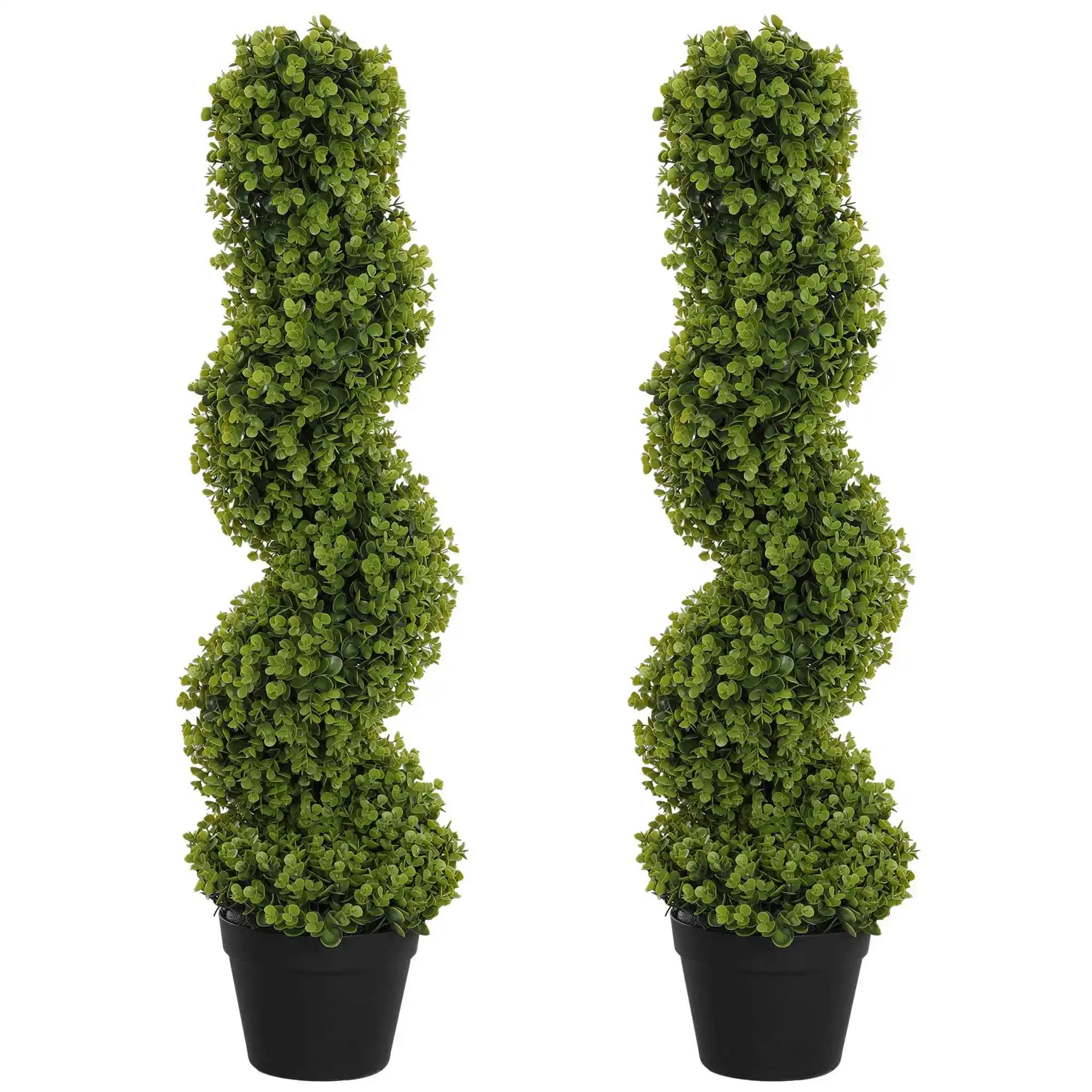 Set mit 2 künstlichen Spiral-Eukalyptus, 90 cm Zimmerpflanzen, künstliche Pflanzen für Zuhause, Büro, Flur, Garten, Grün Image